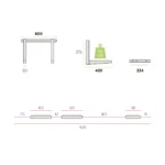 Nastavitelná konzole pod klimatizaci s příčkou 420×800 mm Rodigas MS230 206 - Obrázek 2