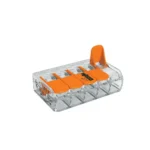 WAGO svorka krabicová 221-415 – 5pólová, 0,2–4,0 mm², páčková, průhledná